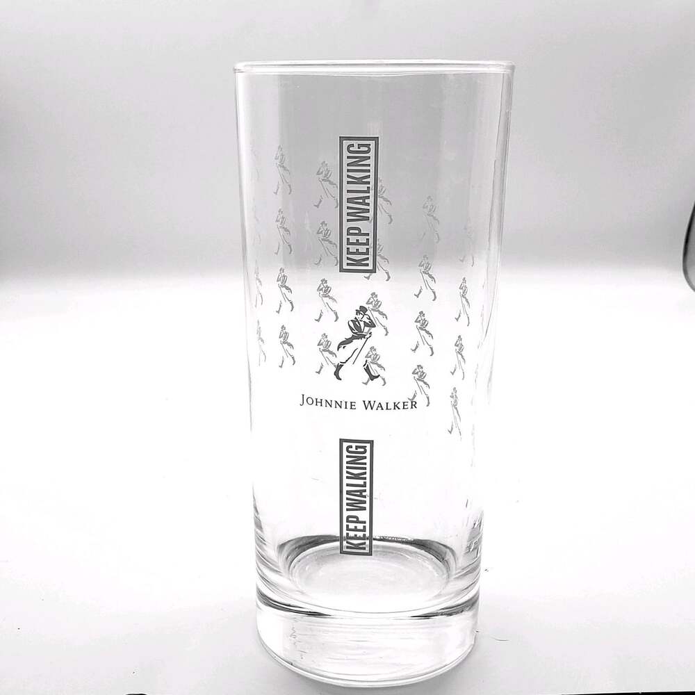 JOHNNIE WALKER "Keep Walking" 6" Tall Highball Whiskey Glass